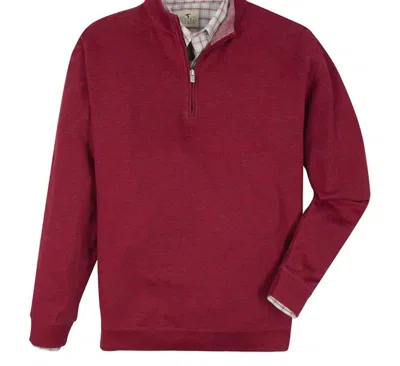 GENTEAL COTTON MODAL QUARTER-ZIP PULLOVER IN MERLOT