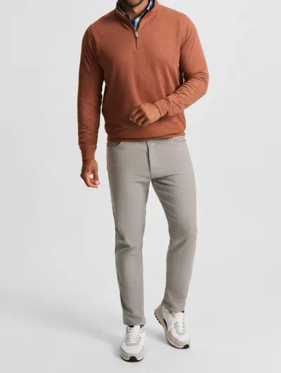 Genteal Cotton Modal Quarter Zip Sweatshirt In Adobo In Brown