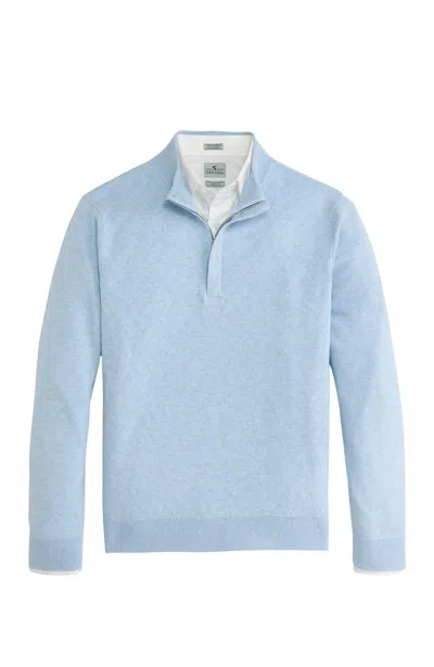 Genteal Men's Bramlett Diamond Quilted Quarter Zip Top In Sky Blue