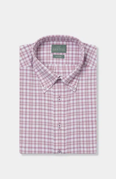 Genteal Men's Brookline Softouch Performance Sport Shirt In Pomegranate In Purple