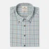 GENTEAL MEN'S BURLINGTON PLAID PERFORMANCE WOVEN TOP IN CAMBRIDGE BLUE