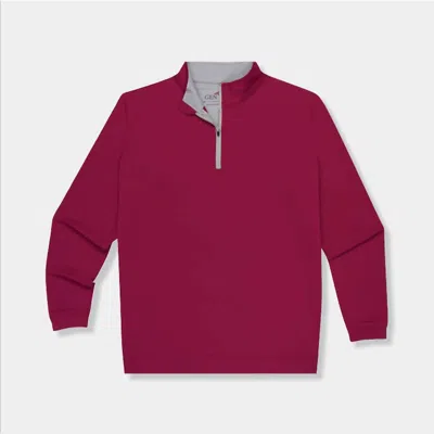 Genteal Men's Club Performance Quarterzip Sweatshirt In Maroon In Pink