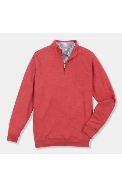 Genteal Men's Cotton Modal Quarterzip Sweatshirt In Canyon In Red
