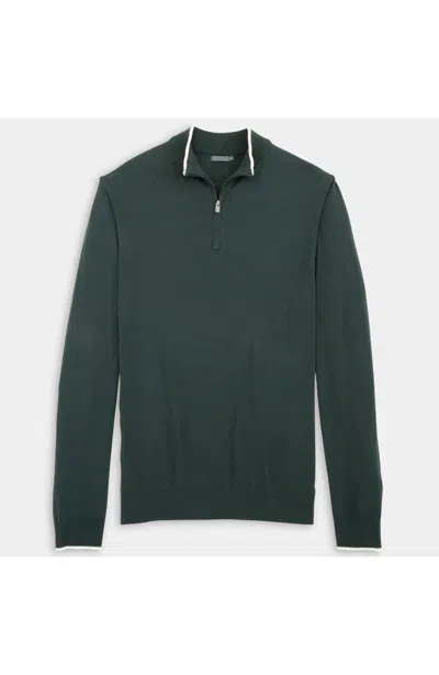 Genteal Men's Mattson Quarter Zip Top In Caviar In Black