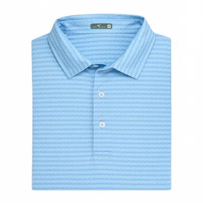 Genteal Men's Printed Performance Polo In Peacock In Blue