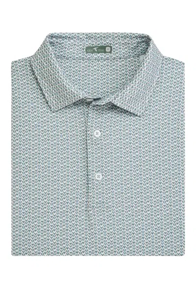 Genteal Men's Printed Performance Polo In Teak Trophy In Blue