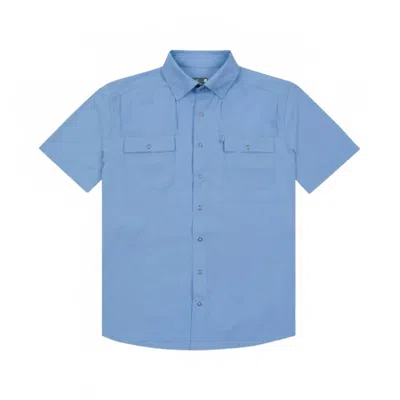 Genteal Men's Safari Vented Shirt In Allure In Blue