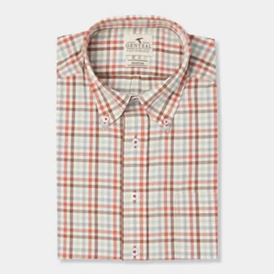 Genteal Performance Dress Shirt In Auburn In Red