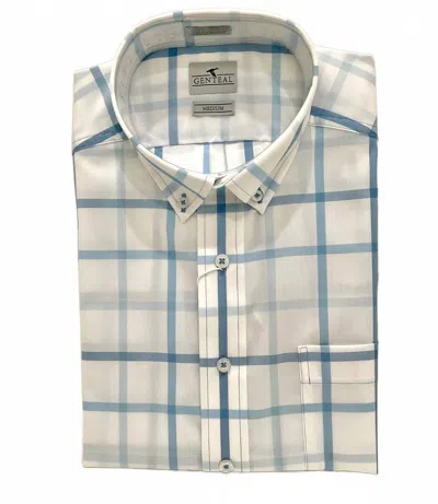 Genteal Windowpane Sport Shirt In Sky Blue In Neutral