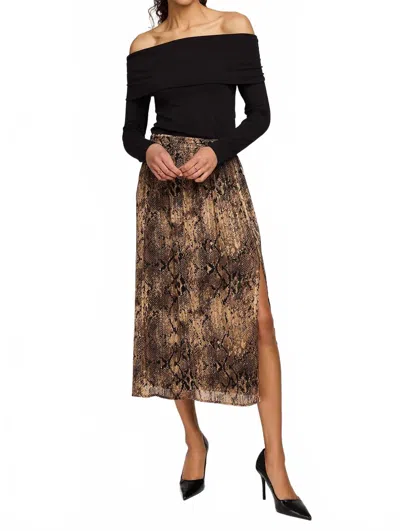 Gentle Fawn Adeline Midi Skirt In Topaz Snake In Brown