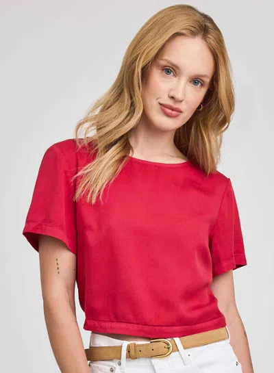Gentle Fawn Alessandra Short Sleeve Top In Washed Garnet In Red