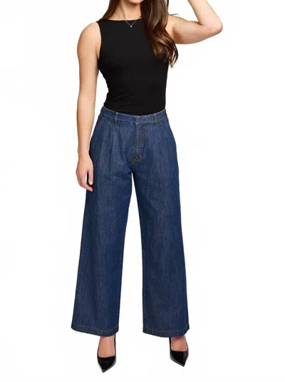 Gentle Fawn Amara Wide Leg Pant In Dark Wash Denim In Blue