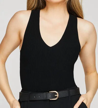Gentle Fawn Vneck Starling Tank In Black