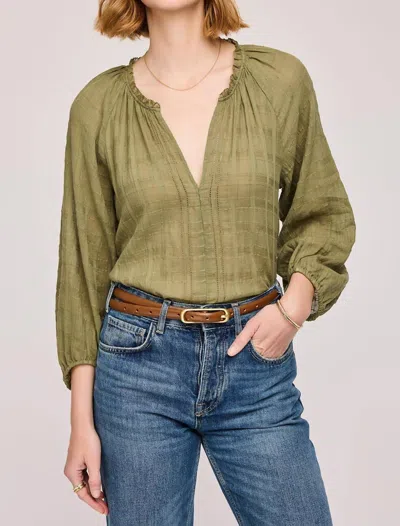 Gentle Fawn Atlas Textured Cotton Blouse In Matcha In Green