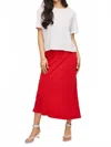 Gentle Fawn Bias Cut Midi Skirt -plus In Red In Red