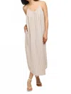 Gentle Fawn Brooke Dress In Linen Stripe In Neutral