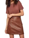 Gentle Fawn Chrissy Vegan Leather Mini Skirt In Chocolate In Green