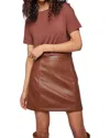 Gentle Fawn Chrissy Vegan Leather Mini Skirt In Chocolate In Gold