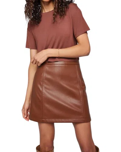 Gentle Fawn Chrissy Vegan Leather Mini Skirt In Chocolate In Gold