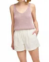 Gentle Fawn Cleo Cotton Twill High Rise Shorts In White In White