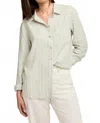 Gentle Fawn Dominique Button Down Shirt In Cactus Stripe In Gray