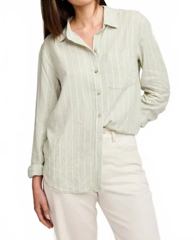 Gentle Fawn Dominique Button Down Shirt In Cactus Stripe In Gray