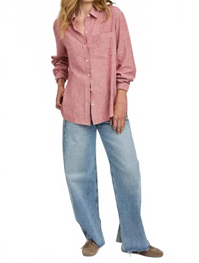 Gentle Fawn Dominique Button-down Shirt In Red Stripe