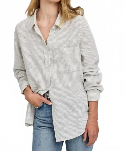 Gentle Fawn Dominique Button-down Shirt In White Stripe In Multi