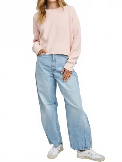 Gentle Fawn Echo Half Cardigan Stitch Sweater In Petal Pink In Multi
