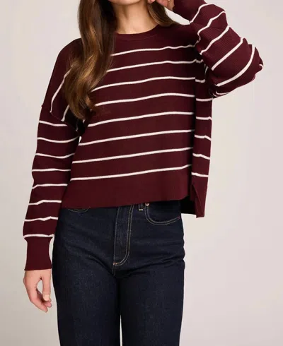 Gentle Fawn Echo Sweater In Merlot Stripe In Multi
