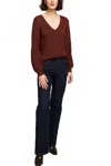 Gentle Fawn Hailey V Neck Sweater In Mahogany In Multi