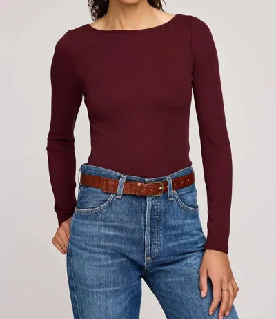 Gentle Fawn Ingrid Long Sleeve Top In Merlot In Brown