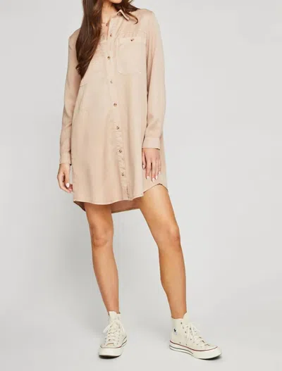 Gentle Fawn Katie Shirt Dress In Tan In Multi