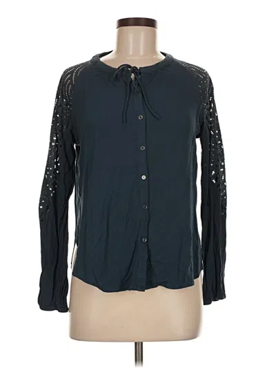 Pre-owned Gentle Fawn Long Sleeve Blouse In Blue