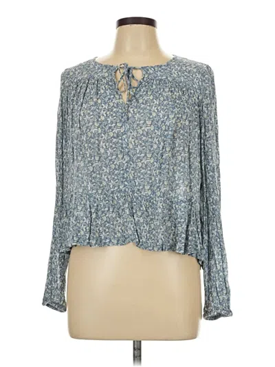 Pre-owned Gentle Fawn Long Sleeve Blouse In Blue