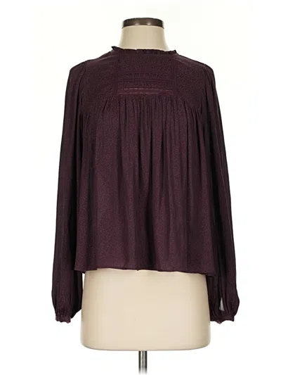 Pre-owned Gentle Fawn Long Sleeve Blouse In Burgundy