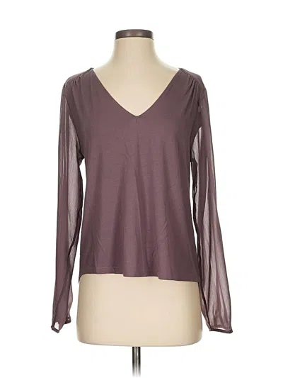 Pre-owned Gentle Fawn Long Sleeve Top Burgundy V Neck Tops