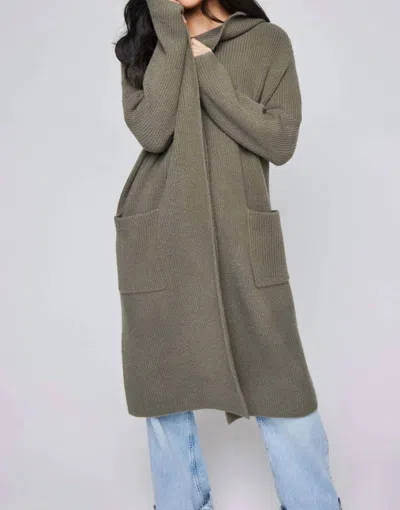 Gentle Fawn Maeve Hooded Cardigan In Olive In Gray