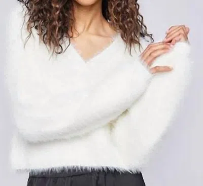 Gentle Fawn Muse V Neck Pullover Sweater In Cream In White