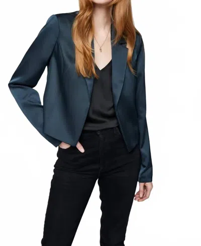 Gentle Fawn Natalie Satin Blazer In Teal In Blue
