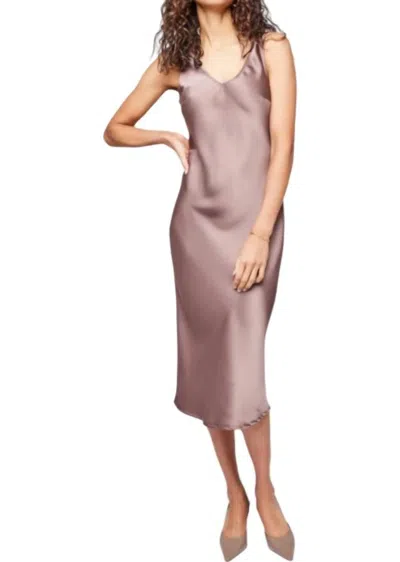 Gentle Fawn Odette Satin Midi Dress In Fawn In Beige