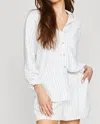 Gentle Fawn Portia Button Down Shirt In White Stripe In Multi