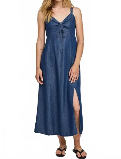 Gentle Fawn Renata Midi Dress In Dark Blue In Animal Print