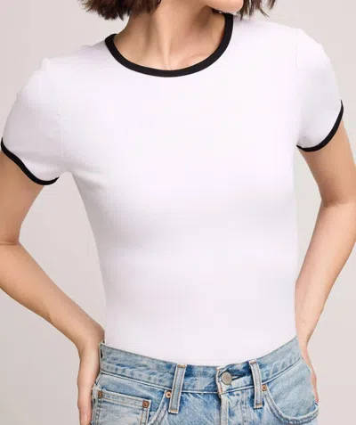 Gentle Fawn Shania Short Sleeve Tee In White Ringer