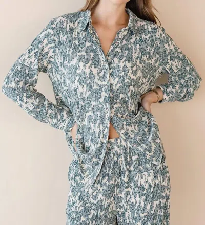 Gentle Fawn Sheila Button Down In Green/white In Multi