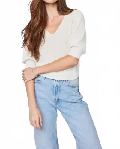 Gentle Fawn Short Sleeve Sweater In Cream In White
