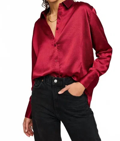 Gentle Fawn Simone Button Down Shirt In Crimson In Black
