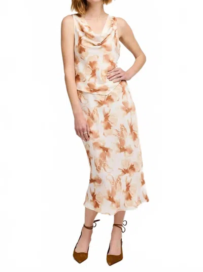 Gentle Fawn Tatiana Satin Midi Skirt In Sienna Petal In Neutral