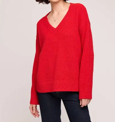 Gentle Fawn Tilda V Neck Sweater In Red