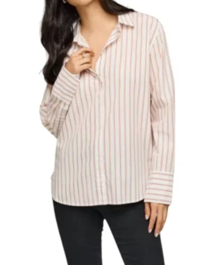 Gentle Fawn Valencia Button Down Top In White Stripe In Multi
